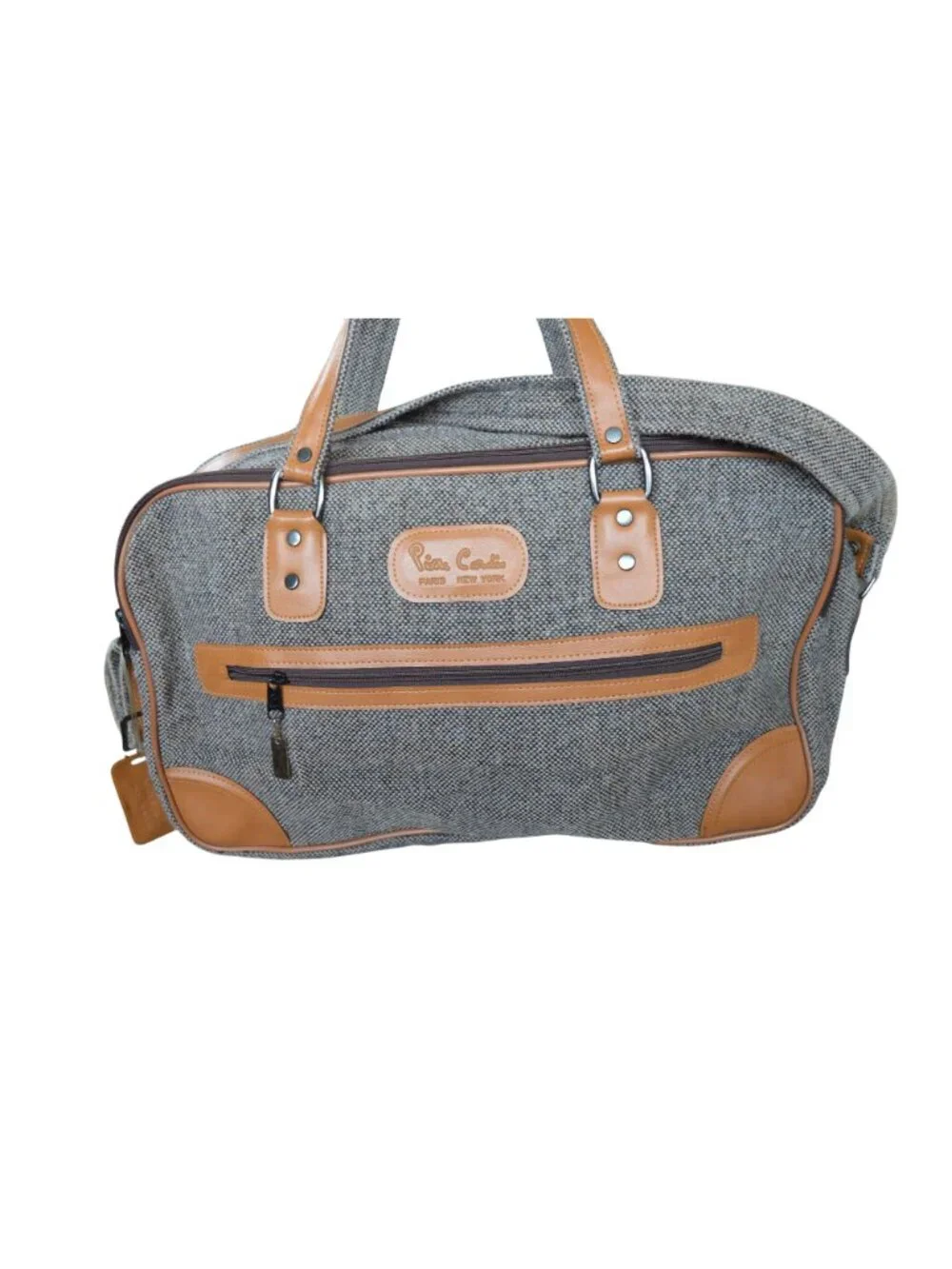 Vintage Pierre Cardin English Tweed Leather Travel Carry On Bag Gentlemancore